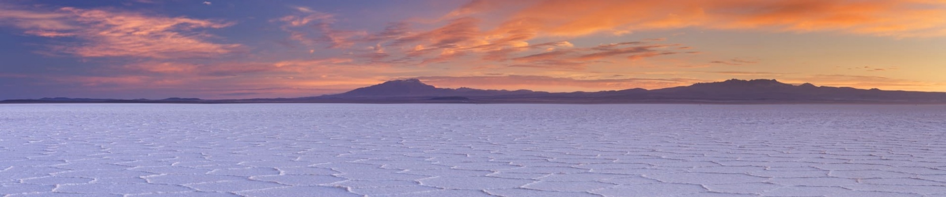 Coucher de soleil au Salar d'Uyuni