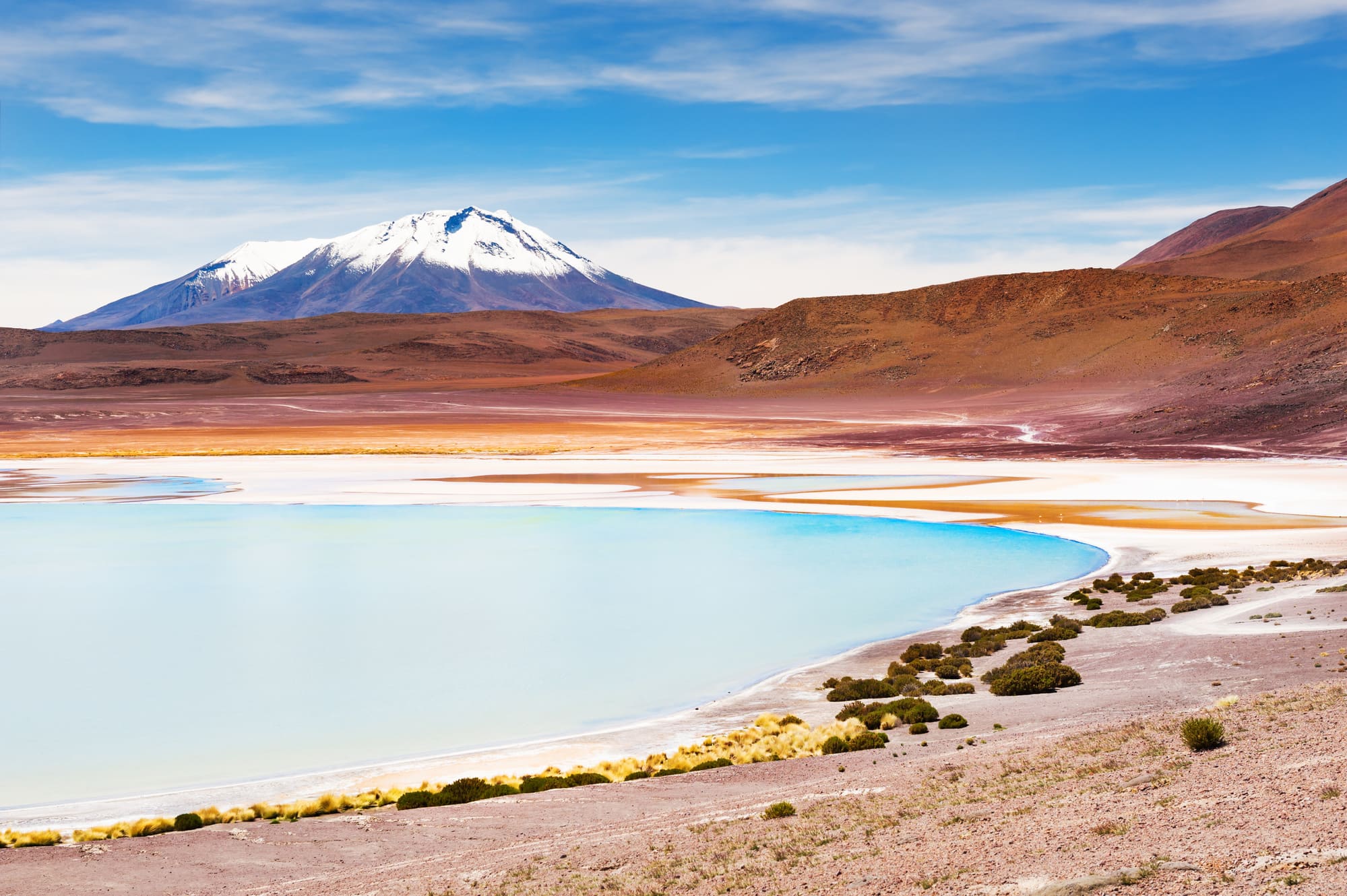 Volcan et lagune du Sud Lipez - Bolivie
