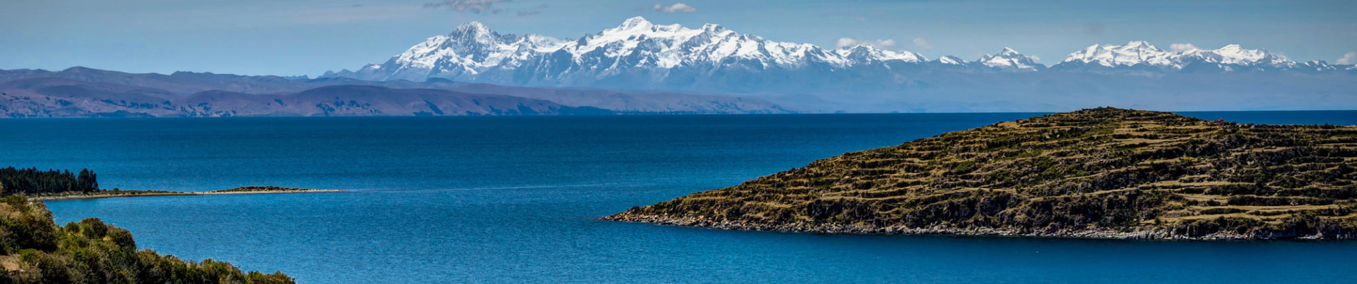 Paysages de L'Isla del Sol avec vue sur la Cordillère Royale